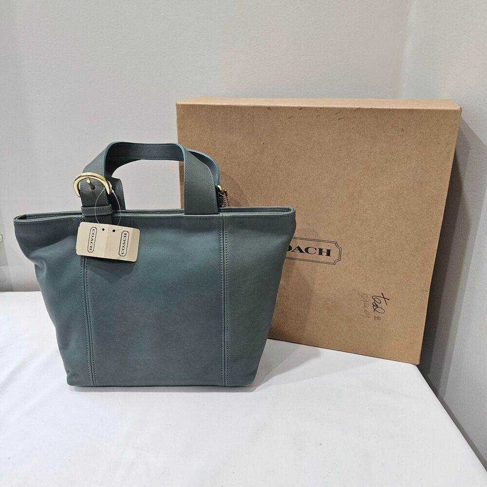 Vintage Coach Waverly Leather Tote Bag 4133 Aqua Shoulder Everyday Office Bag